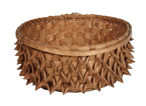 Miliseet Dark Curled Weave Basket with Porcupine Stitch