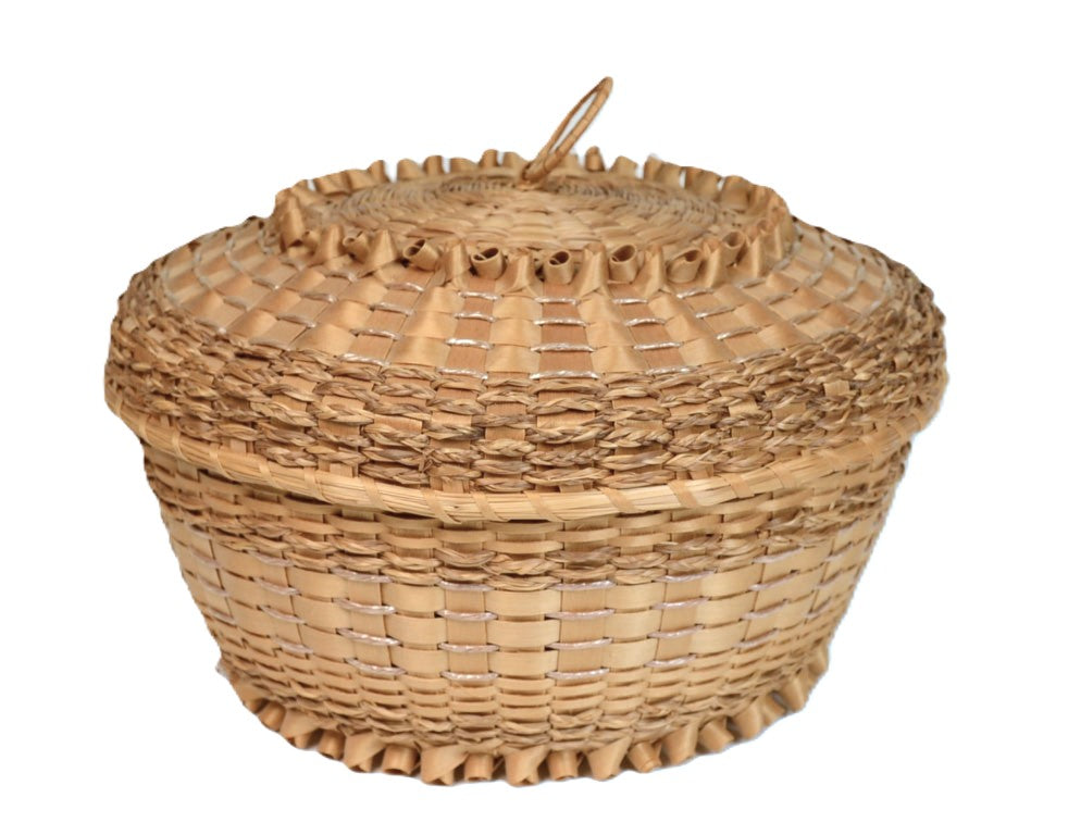 Miliseet Lidded Basket with Porcupine Stitch