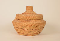 Makah or Nootka, Large Lidded Basket