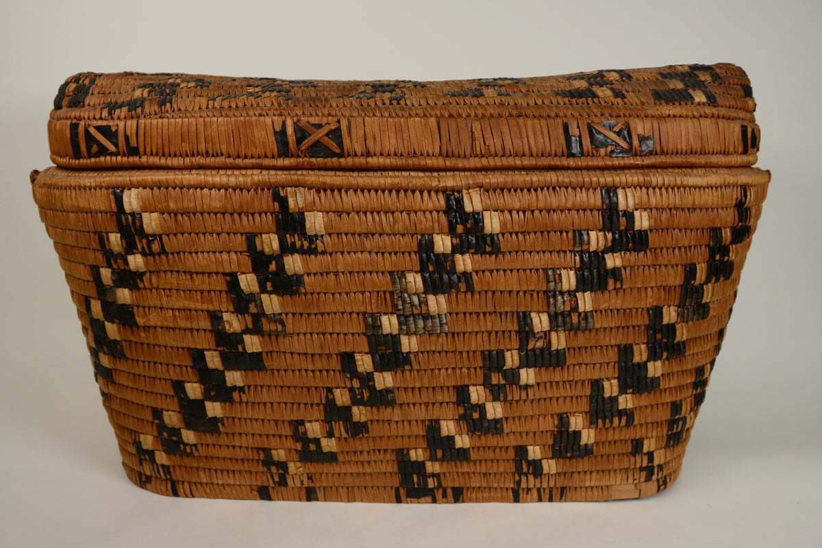 Large lidded oval Basket, Thompson River, BC
