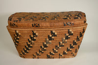 Large lidded oval Basket, Thompson River, BC