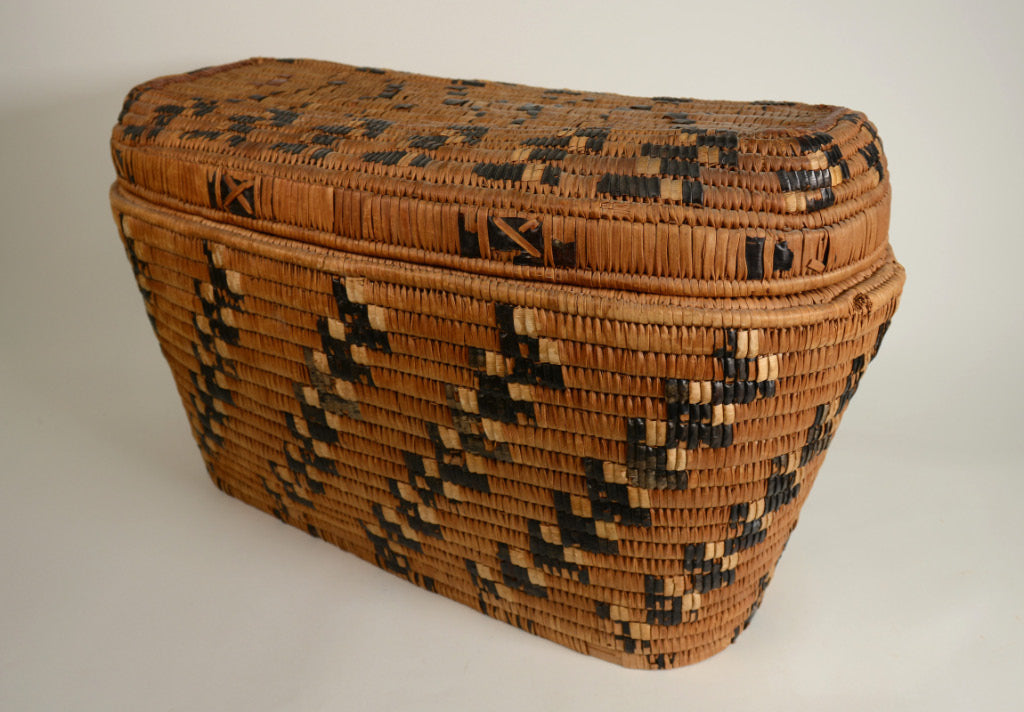 Large lidded oval Basket, Thompson River, BC
