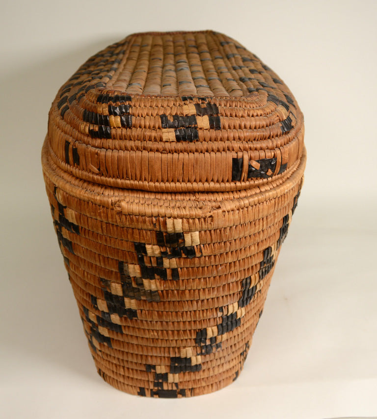 Large lidded oval Basket, Thompson River, BC