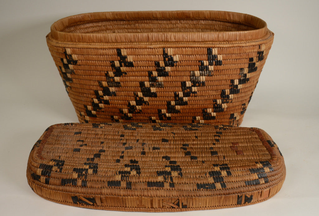 Large lidded oval Basket, Thompson River, BC