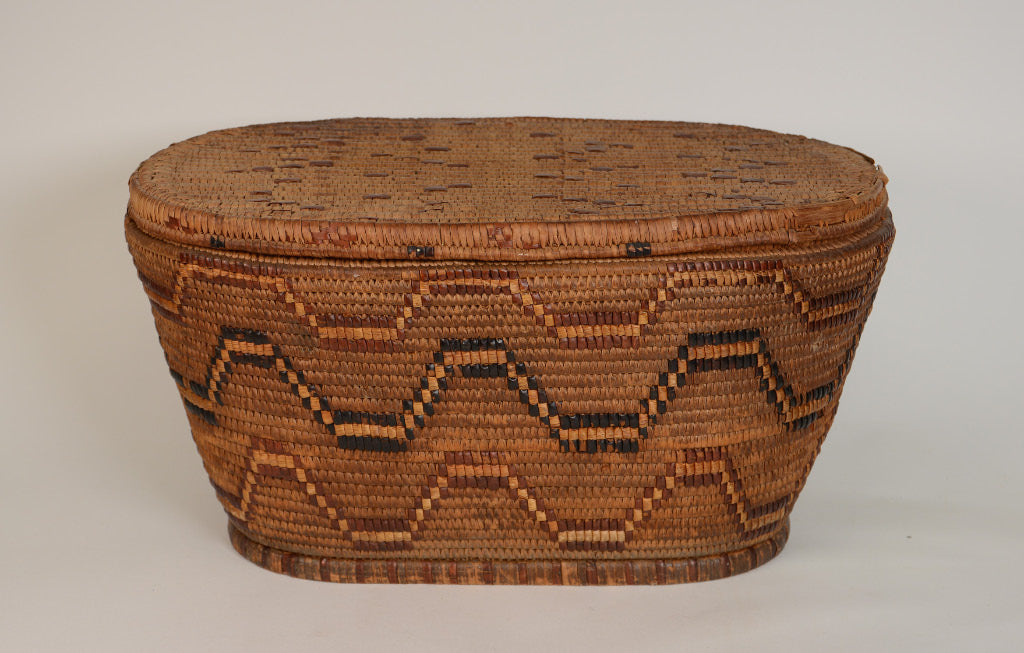 Large lidded oval Basket, Thompson River, BC