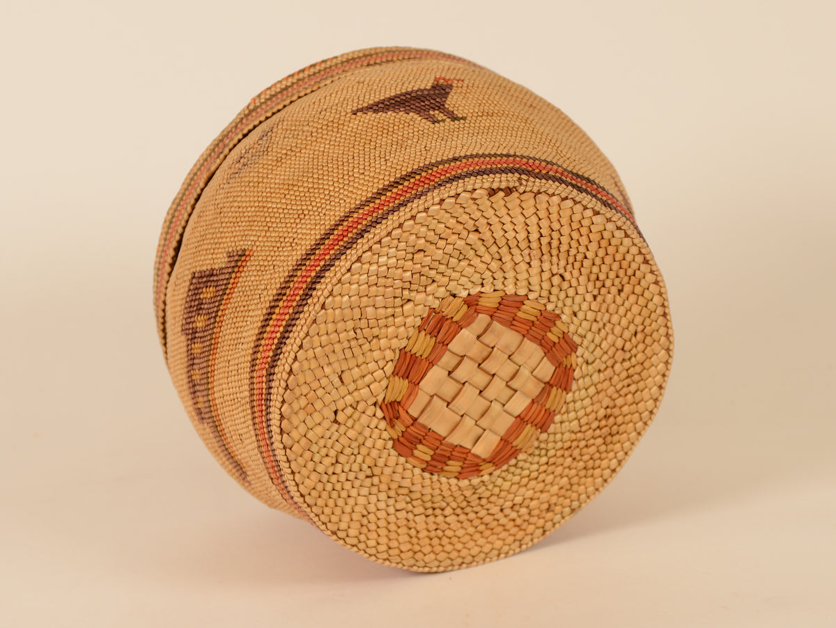 Makah round trinket basket