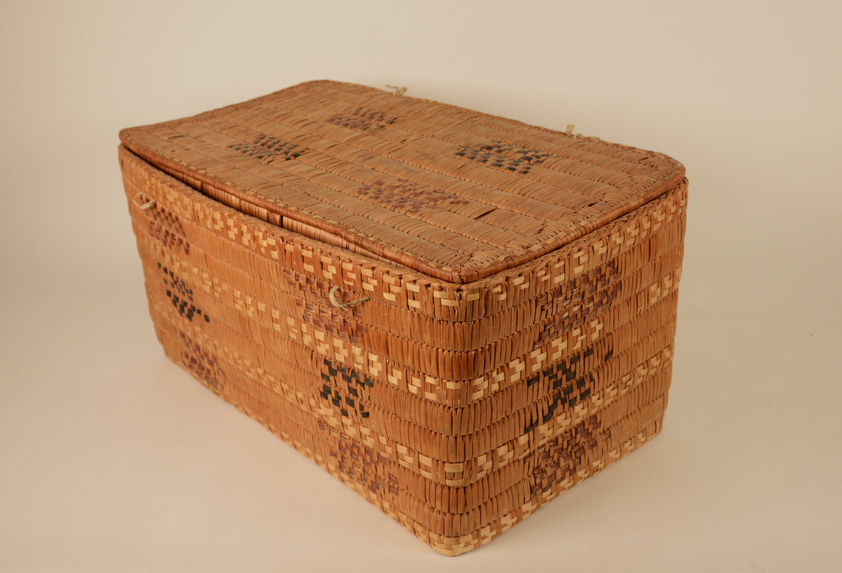 Thompson River Salish Lidded Rectangular Storage Basket