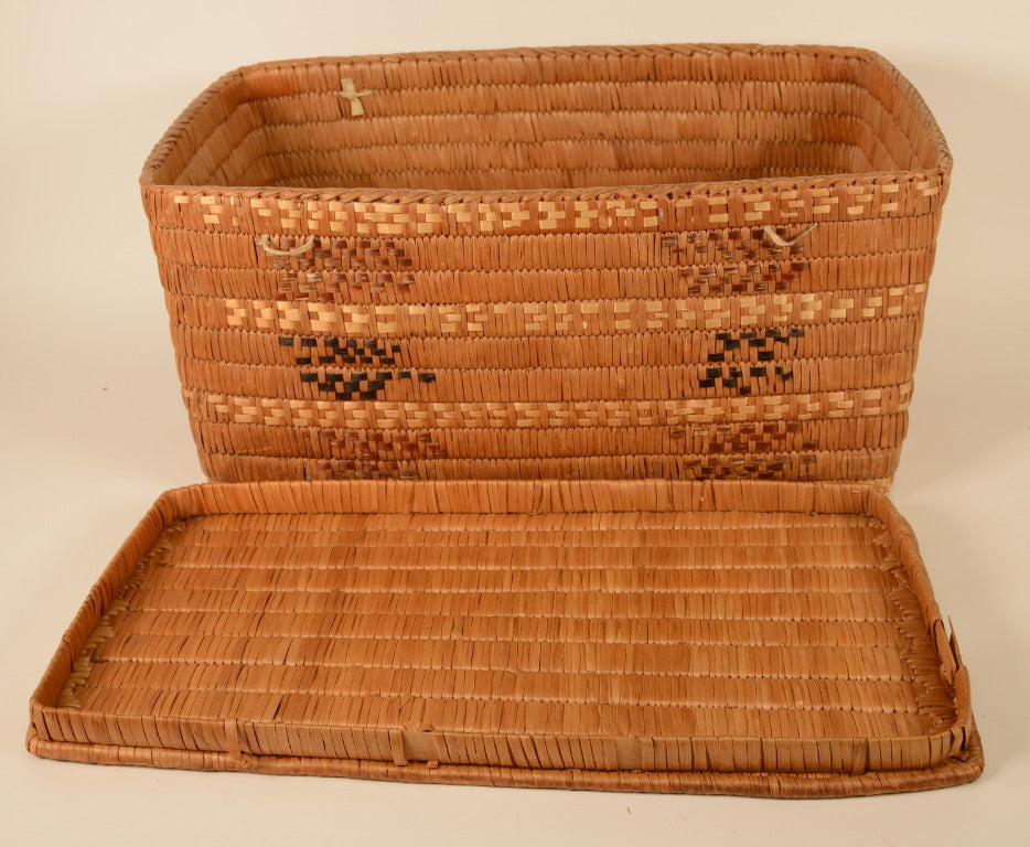 Thompson River Salish Lidded Rectangular Storage Basket