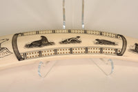 Eskimo Walrus Ivory Cribbage Board with Scrimshaw