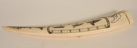 Eskimo Walrus Ivory Cribbage Board with Scrimshaw