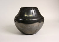 San Ildefonso Black on Black Gunmetal Pottery by Maria and Santana Martinez