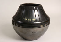 San Ildefonso Black on Black Gunmetal Pottery by Maria and Santana Martinez