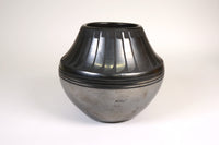 San Ildefonso Black on Black Gunmetal Pottery by Maria and Santana Martinez