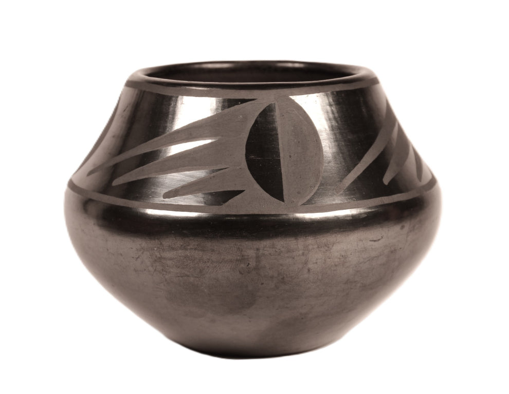 San Ildefonso Pueblo Black on Black Jar By Marie & Santana Martinez