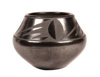 San Ildefonso Pueblo Black on Black Jar By Marie & Santana Martinez