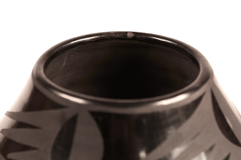 San Ildefonso Pueblo Black on Black Jar By Marie & Santana Martinez
