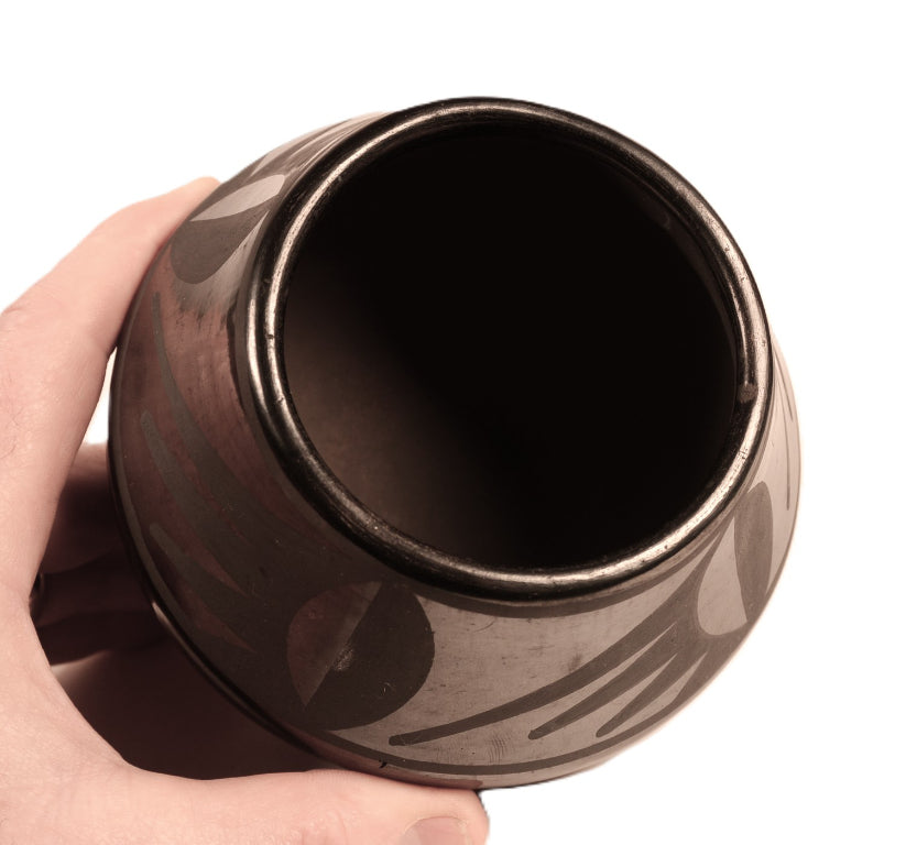 San Ildefonso Pueblo Black on Black Jar By Marie & Santana Martinez