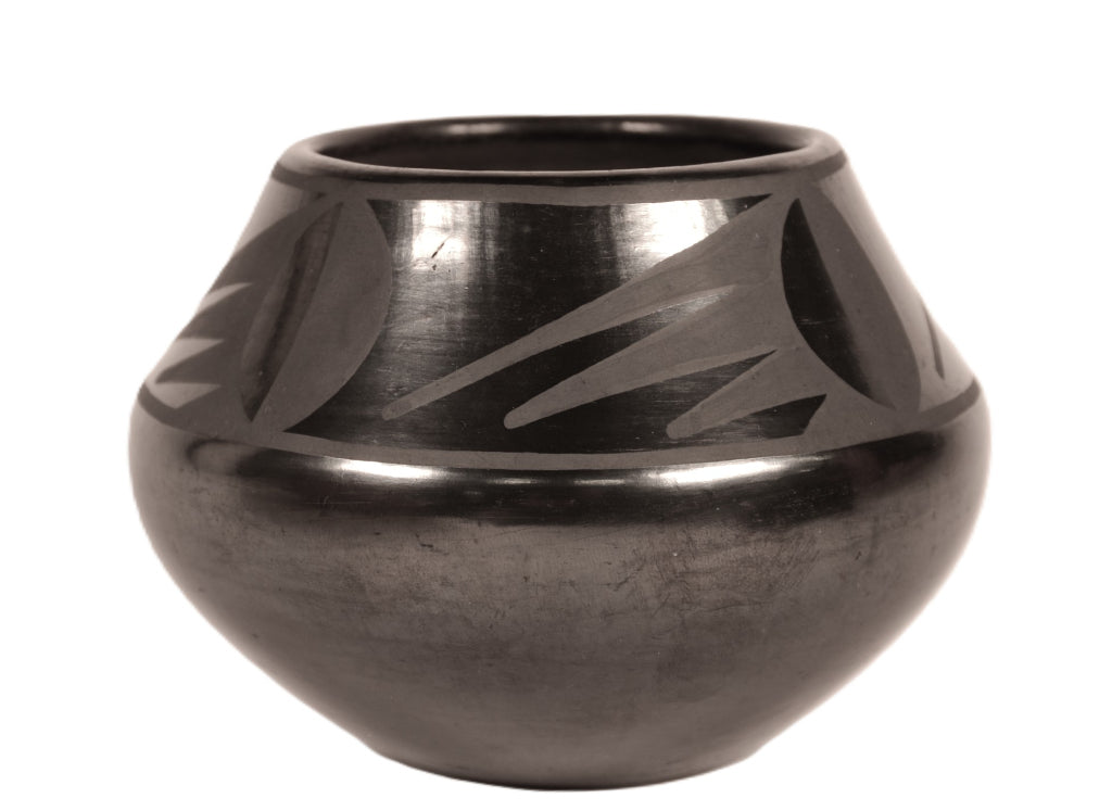 San Ildefonso Pueblo Black on Black Jar By Marie & Santana Martinez