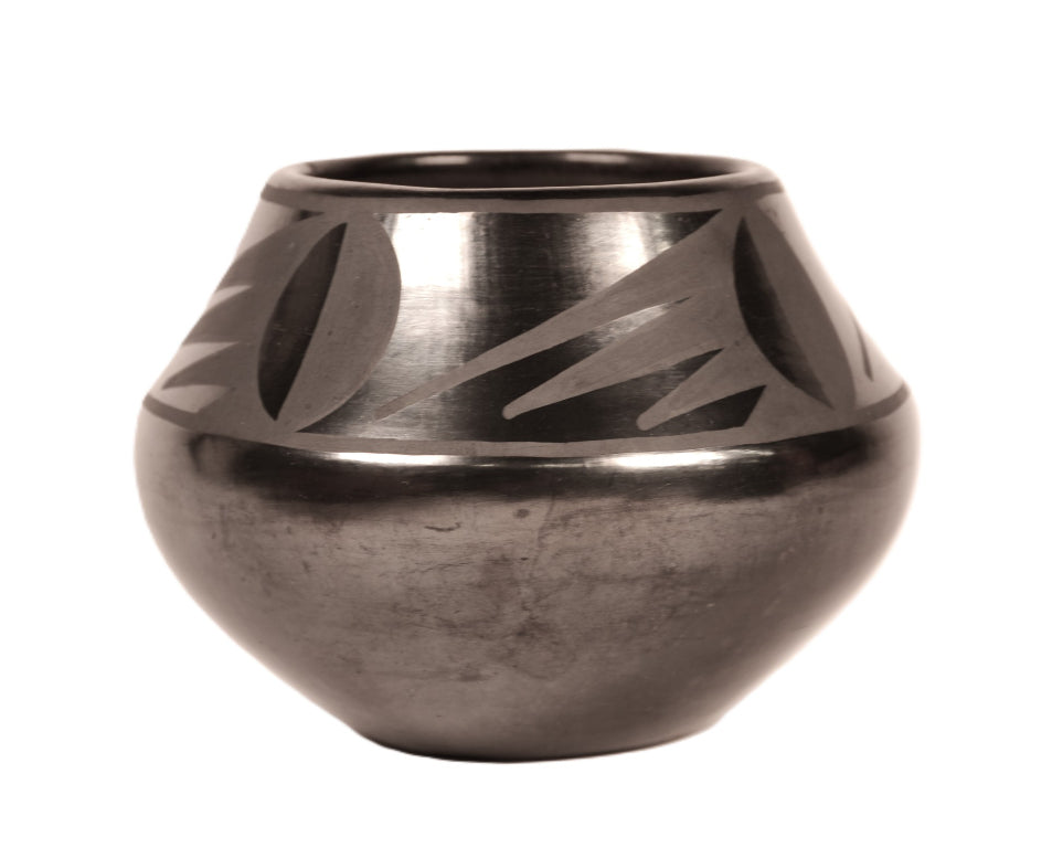 San Ildefonso Pueblo Black on Black Jar By Marie & Santana Martinez