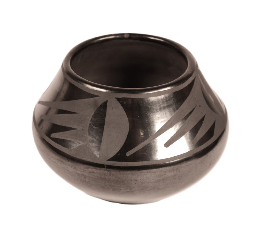 San Ildefonso Pueblo Black on Black Jar By Marie & Santana Martinez