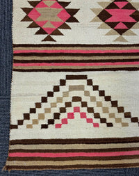 Antique Navajo Banded Classic Revival Blanket / Rug