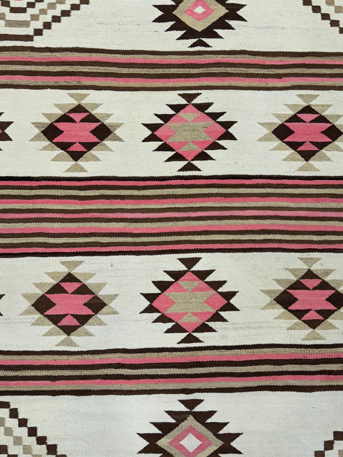 Antique Navajo Banded Classic Revival Blanket / Rug