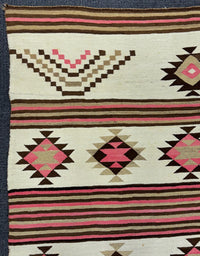 Antique Navajo Banded Classic Revival Blanket / Rug