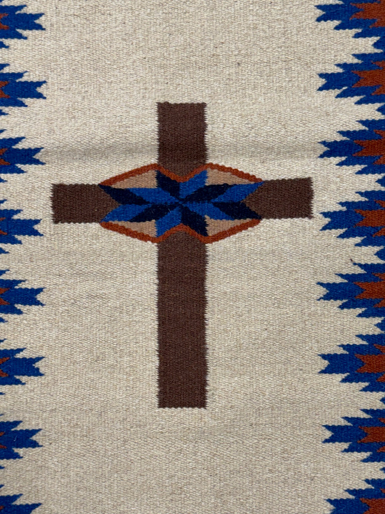 Mexican Southwest Area Rug with Cross