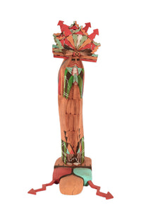 Hopi Pueblo Shaliko Taka and Shaliko Mana Double Kachina Doll By John Piestewo