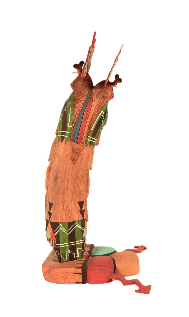 Hopi Pueblo Shaliko Taka and Shaliko Mana Double Kachina Doll By John Piestewo