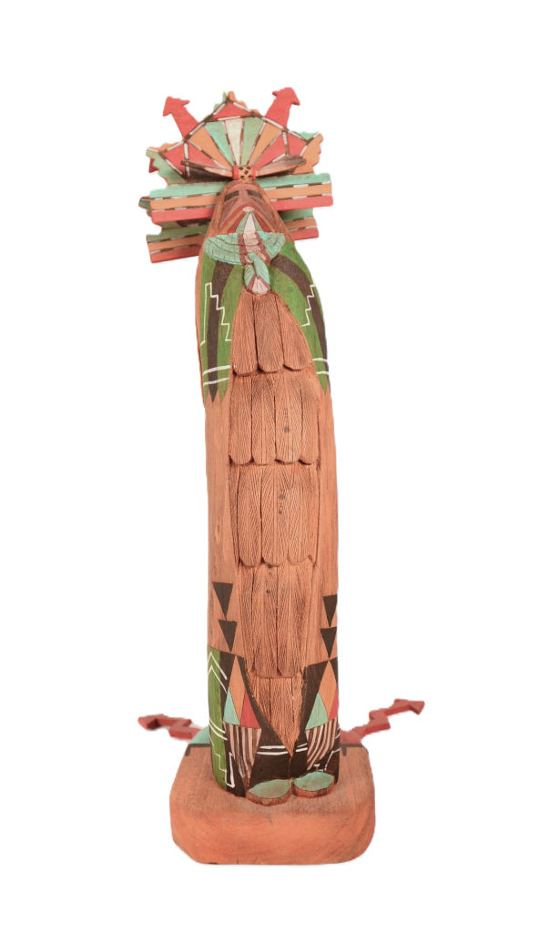 Hopi Pueblo Shaliko Taka and Shaliko Mana Double Kachina Doll By John Piestewo
