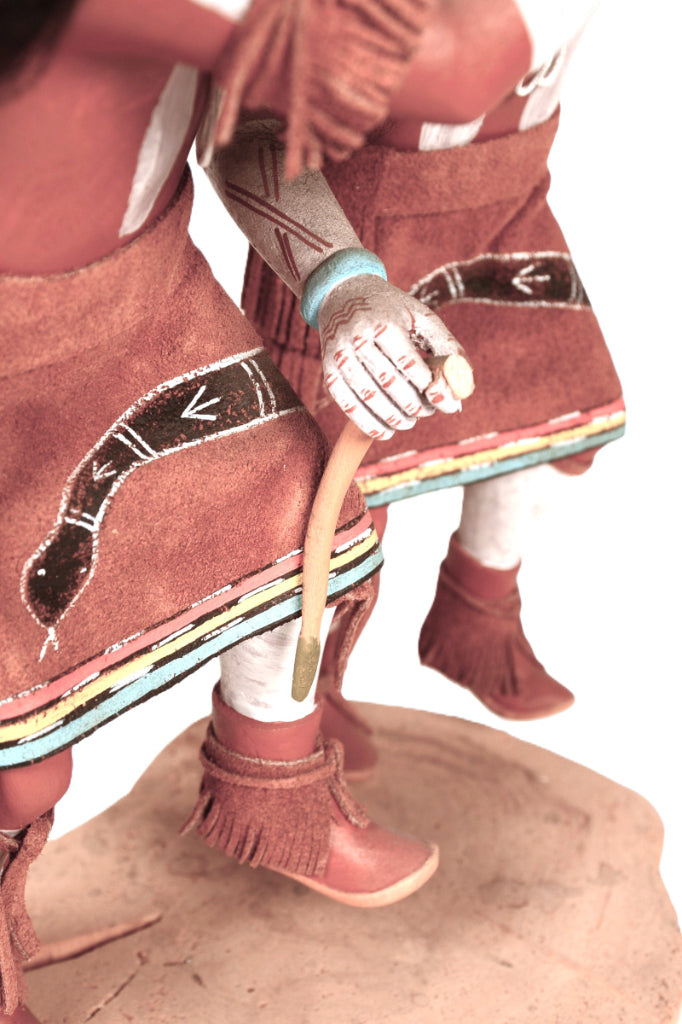 Hopi Pueblo Tewa Snake Dancers Kachina Dolls Pair By A.L. Sahmie