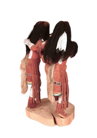 Hopi Pueblo Tewa Snake Dancers Kachina Dolls Pair By A.L. Sahmie