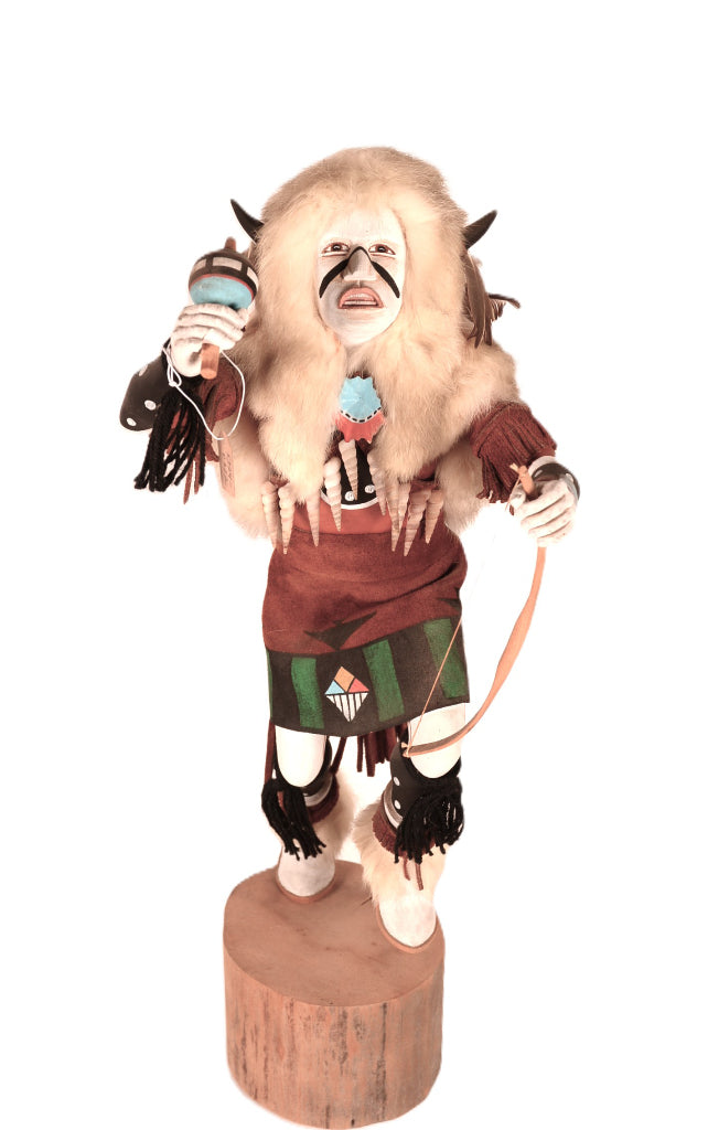 Hopi Pueblo White Buffalo Dancer Kachina Doll By A.L. Sahmie