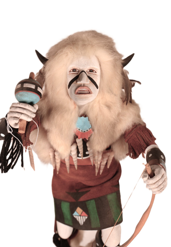 Hopi Pueblo White Buffalo Dancer Kachina Doll By A.L. Sahmie