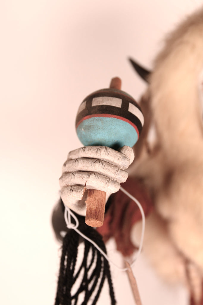Hopi Pueblo White Buffalo Dancer Kachina Doll By A.L. Sahmie