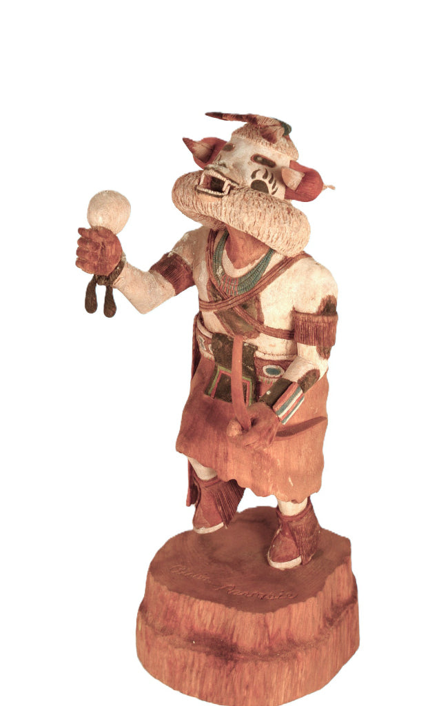 Vintage Large Hopi Pueblo White Bear Kachina Doll By Master Carver Alvin Navasie