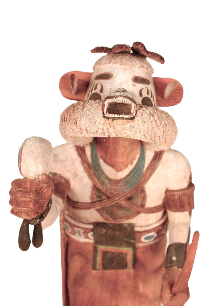 Vintage Large Hopi Pueblo White Bear Kachina Doll By Master Carver Alvin Navasie