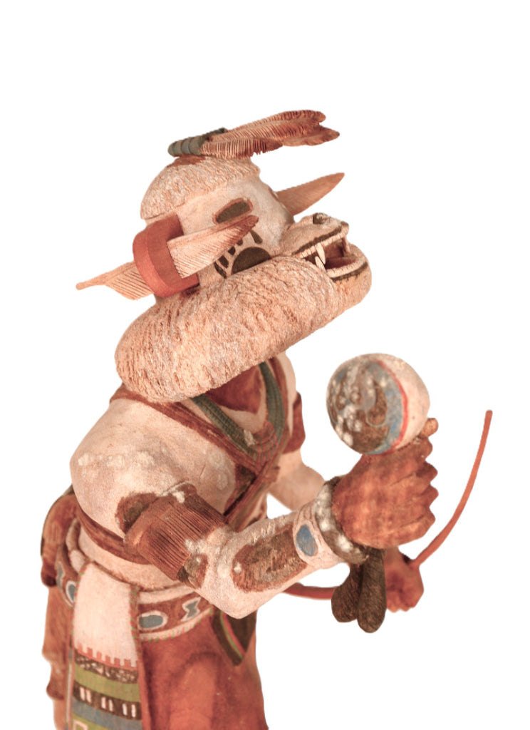Vintage Large Hopi Pueblo White Bear Kachina Doll By Master Carver Alvin Navasie
