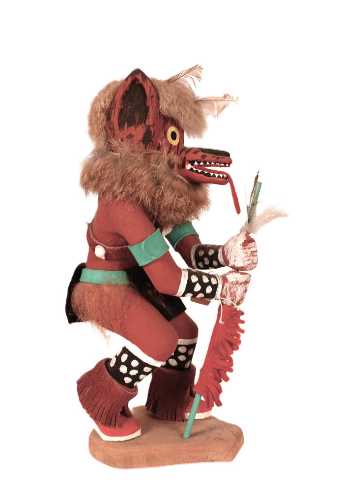 Hopi Pueblo Red Wolf Kachina Doll