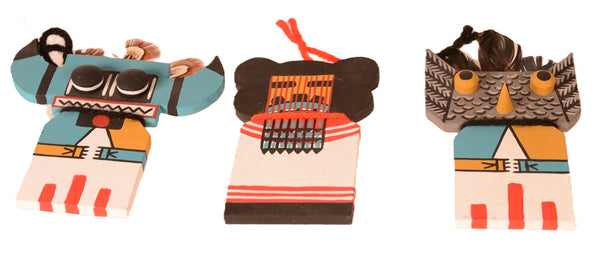 Hopi Pueblo Kachina Ornaments By CMC Set of 3