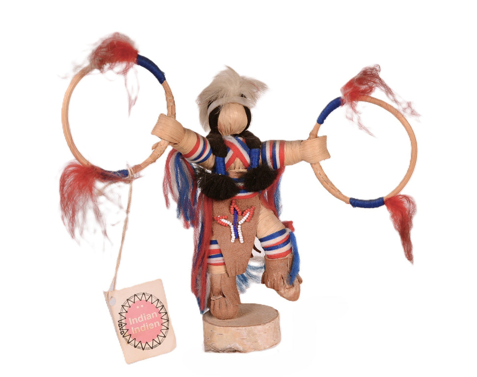Odibwa Ontario Corn Husk Hoop Dancer Kachina Doll