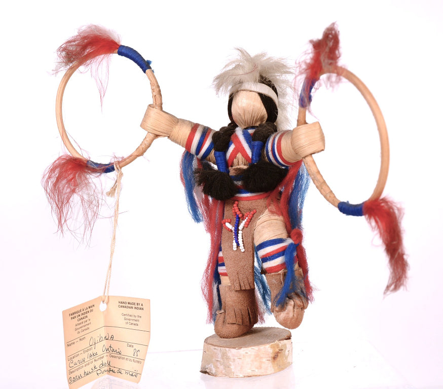 Odibwa Ontario Corn Husk Hoop Dancer Kachina Doll