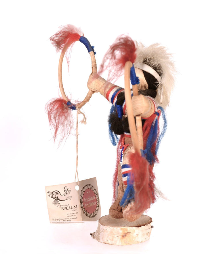 Odibwa Ontario Corn Husk Hoop Dancer Kachina Doll