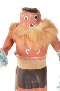Hopi Pueblo Mudhead Dung Feeding Kachina Doll By K. Sarracimo