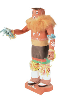 Hopi Pueblo Mudhead Dung Feeding Kachina Doll By K. Sarracimo