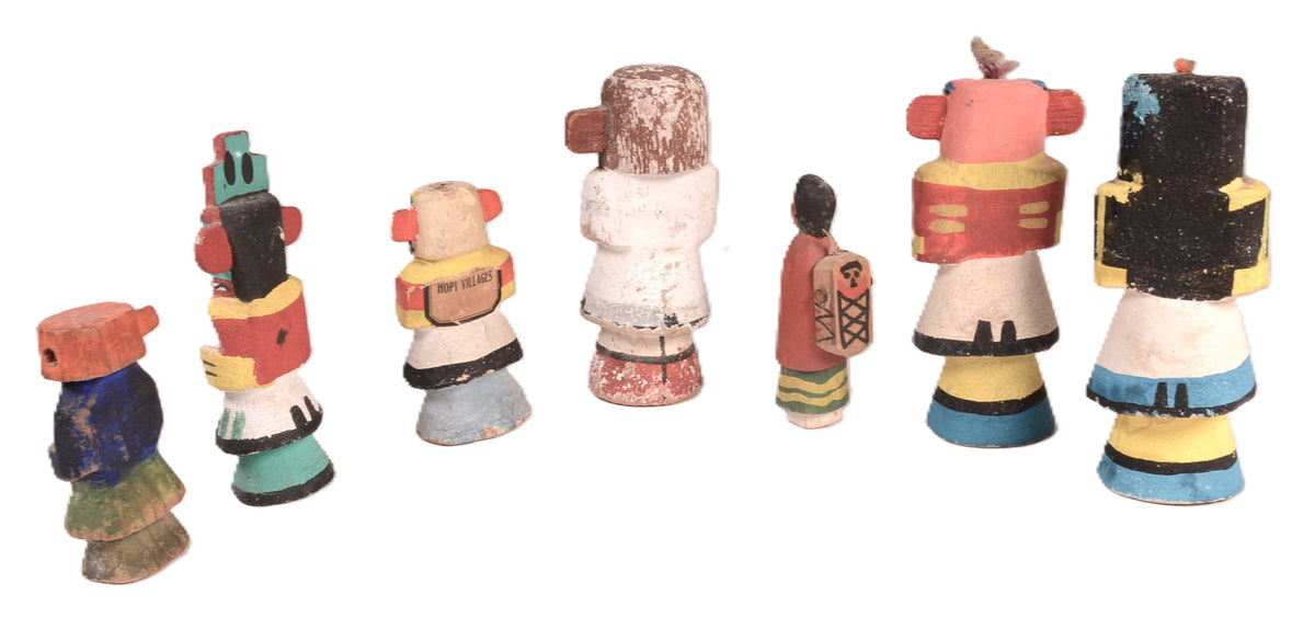 Hopi Pueblo Miniature Kachinas Dolls Set of 7