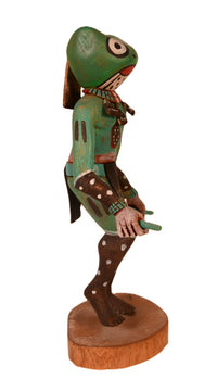 Hopi Pueblo Green Frog Kachina Doll By Watbar Namoki