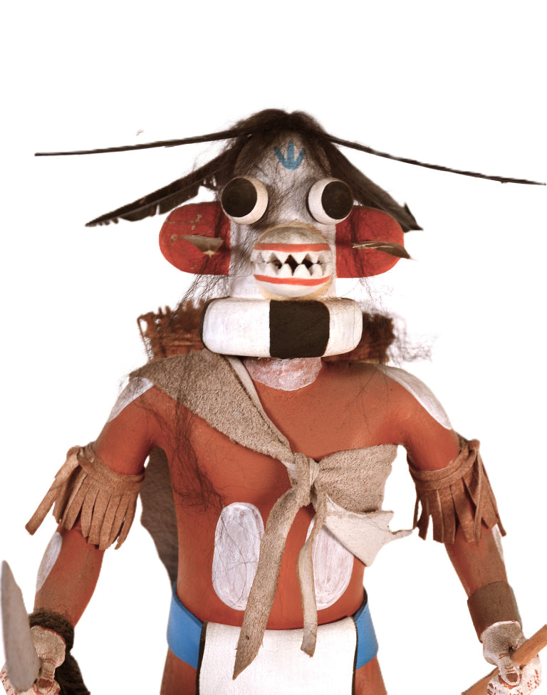 Hopi Pueblo White Ogre Kachina Doll By A.L. Sahmie