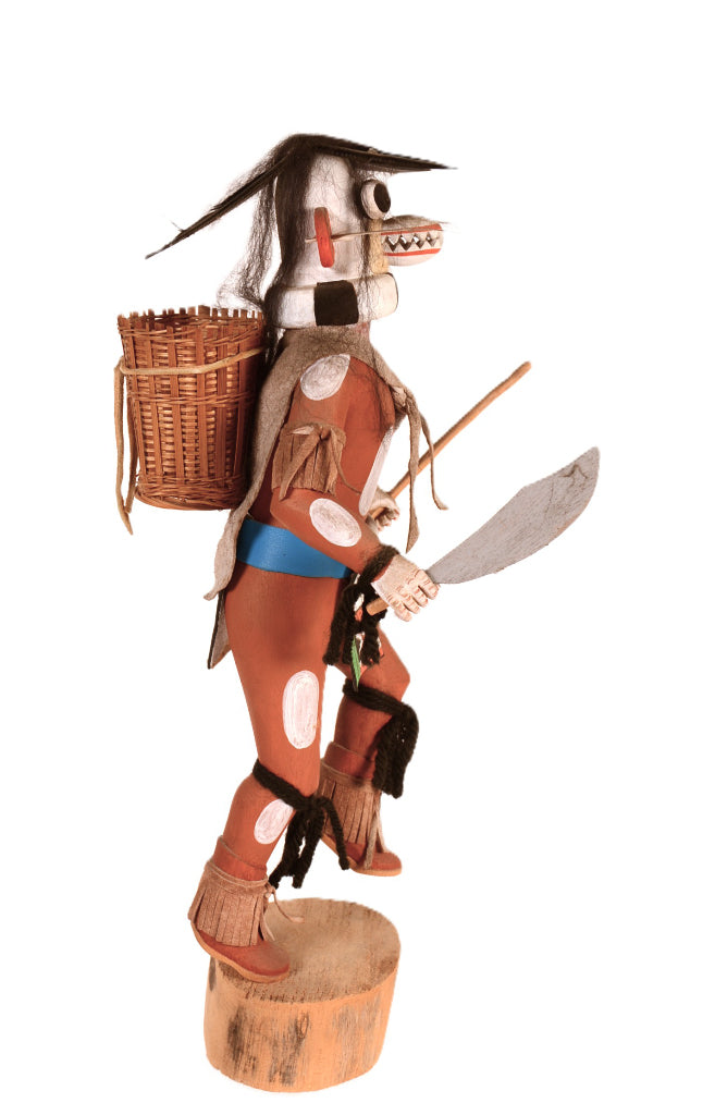 Hopi Pueblo White Ogre Kachina Doll By A.L. Sahmie